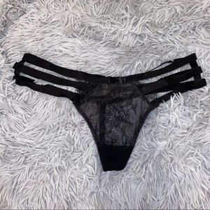 VS Strappy Black Lace G String Thong